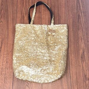 Reversible VS Gold Sequin Tote Bag